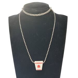 Chinese Takeout Box Necklace 28"